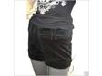 Ladies Black Cord Hotpants