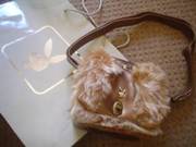 Playboy Faux Fur Metallic Brown Shoulder Bag BN