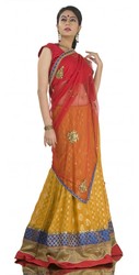 YELLOW JAMEWAR LEHENGA of CHAMEE & PALAK Brand