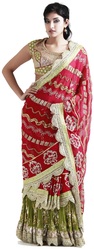 Pink Georgette Stitched Saree of Varija Brand