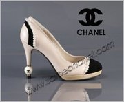 Chanel unique beige high-heeled shoes