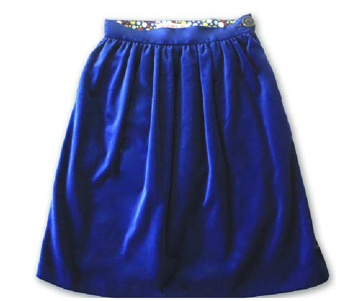 Buy Blue Velvet Skirt from Etrala London