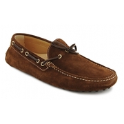 Davina Mens Stitched Suede Driving Loafer Brown