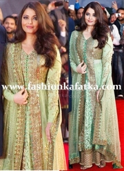 Stunning Aishwarya Rai in Lime Lehenga @ TOIFA 2013