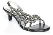 Girls Curvy Cut Out Diamante Sandal