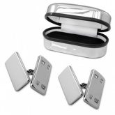 Plain Rectangular Sterling Silver Cufflinks Online