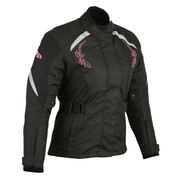 Profirst Motorbike A Star Ladies Textile Jacket Black & Pink Design