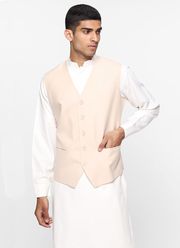 SANS LAPEL CREAM WAISTCOAT