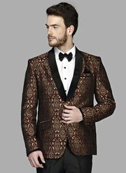 MAROON BROCADE BLAZER