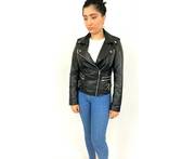 Ladies Leather Luxe Zipp Leather Biker jacket