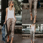 Womens Sequin Legging Trousers Ladies