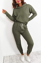 Women's Fleece Hoodies Set Long Sleeve Autumn Loose Tracksuit Ladies