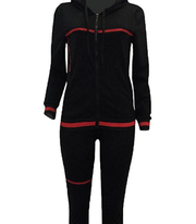 Women Tracksuit Two Piece Casual Set Zipper Hoodie Pants Suit