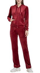 Woolicity Women Velour Tracksuit Set Ladies 2 Piece Zip Up