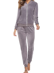 Youngull Women's Tracksuit Velour Loungewear Sets Long Sleeve Sport