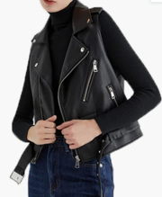 Womens Leather Waistcoat Ladies Jacket1017