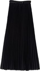 Bohemian pleated dress high waist full/ankle dress with belt0614