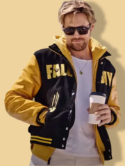 Ryan Gosling The Fall Guy Black and Yellow Varsity Jacket