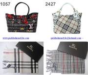 LV , BURBERRY HANDBAG AND SCARF