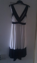 Size 8-10 White & Black Dress - Only Worn Once